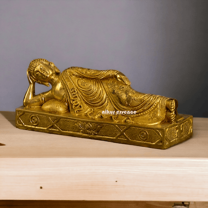 Brass Buddha Parinirvana Statue Nikuressence