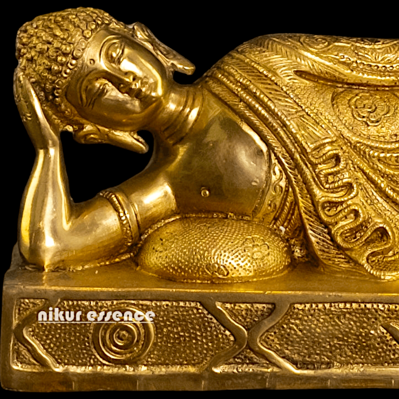 Brass Buddha Parinirvana Statue Nikuressence