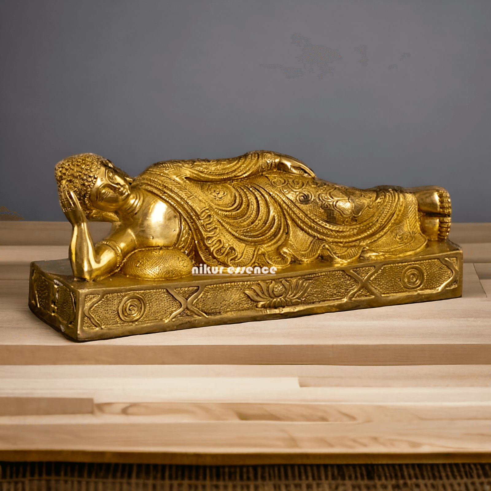 Brass Buddha Parinirvana Statue Nikuressence