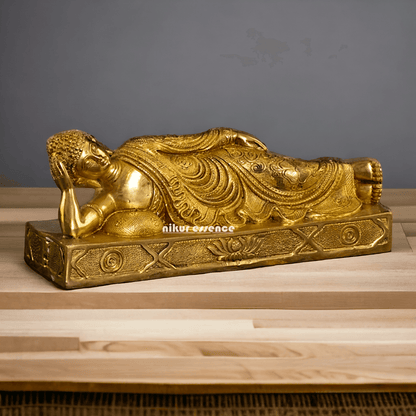 Brass Buddha Parinirvana Statue Nikuressence