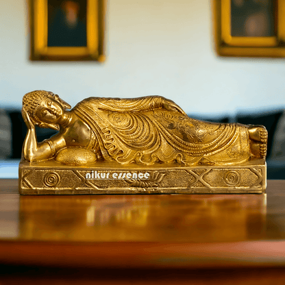 Brass Buddha Parinirvana Statue Nikuressence