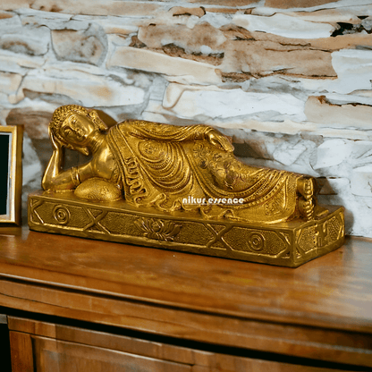 Brass Buddha Parinirvana Statue Nikuressence