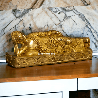 Brass Buddha Parinirvana Statue Nikuressence