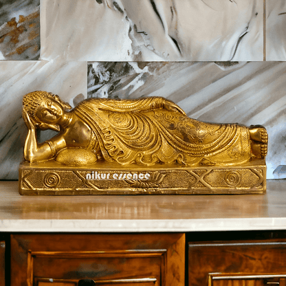 Brass Buddha Parinirvana Statue Nikuressence