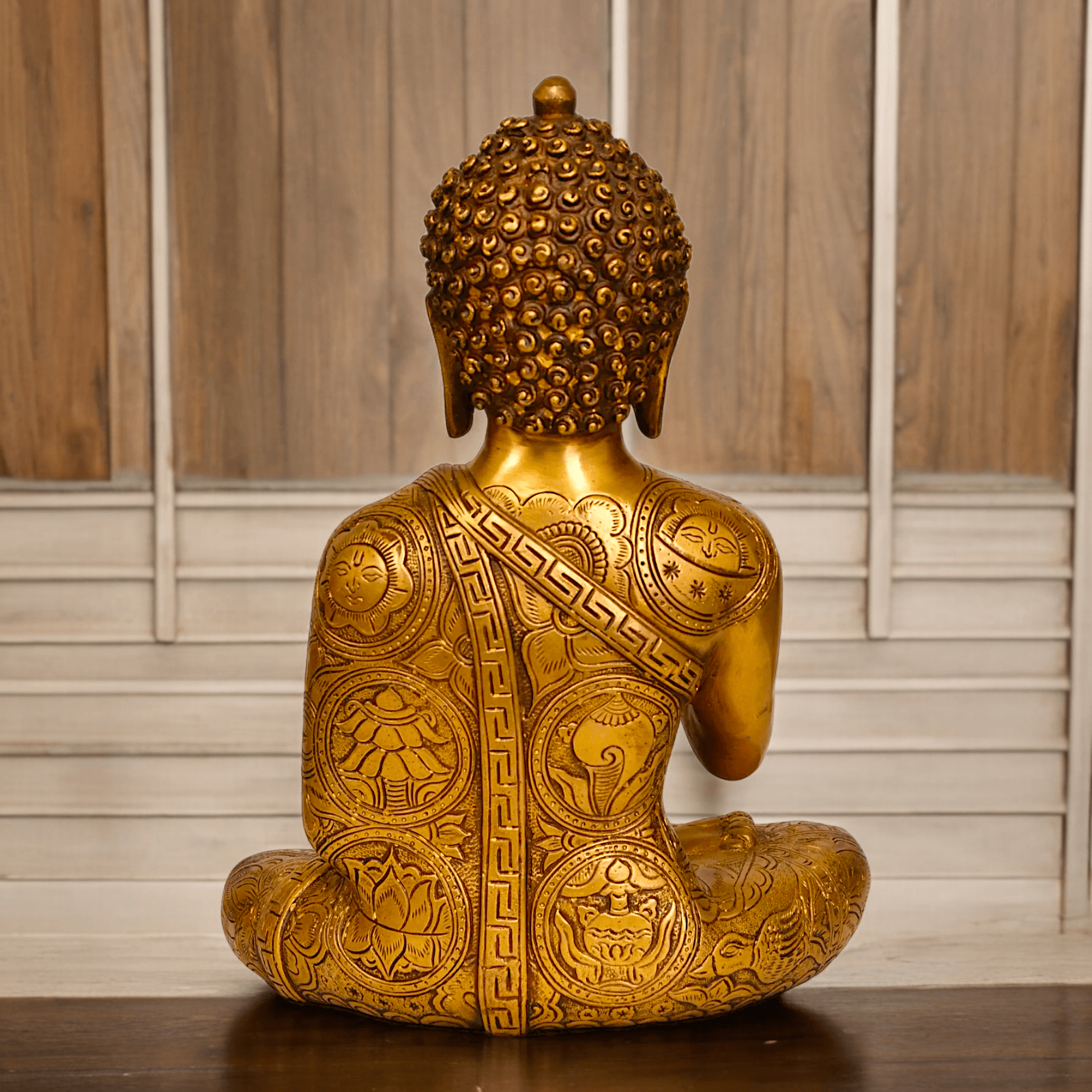 Buy brass 30.5 cm Blessing Buddha Statue - Exquisite Handcrafted Sculpture for Spiritual and Home Decor Nikuressence
