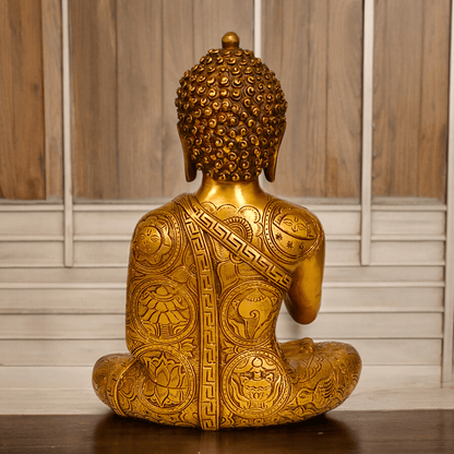 Buy brass 30.5 cm Blessing Buddha Statue - Exquisite Handcrafted Sculpture for Spiritual and Home Decor Nikuressence