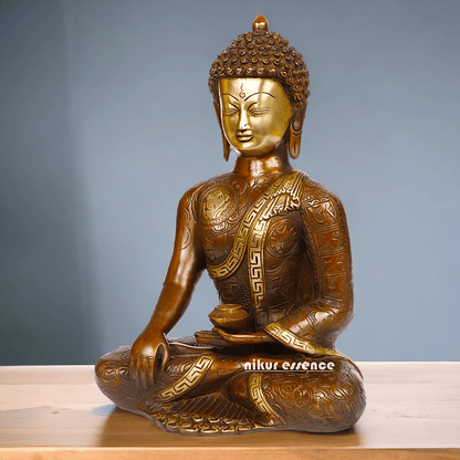 Brass Buddha Statue – Large, Handcrafted Sculpture for Spiritual Serenity Nikuressence