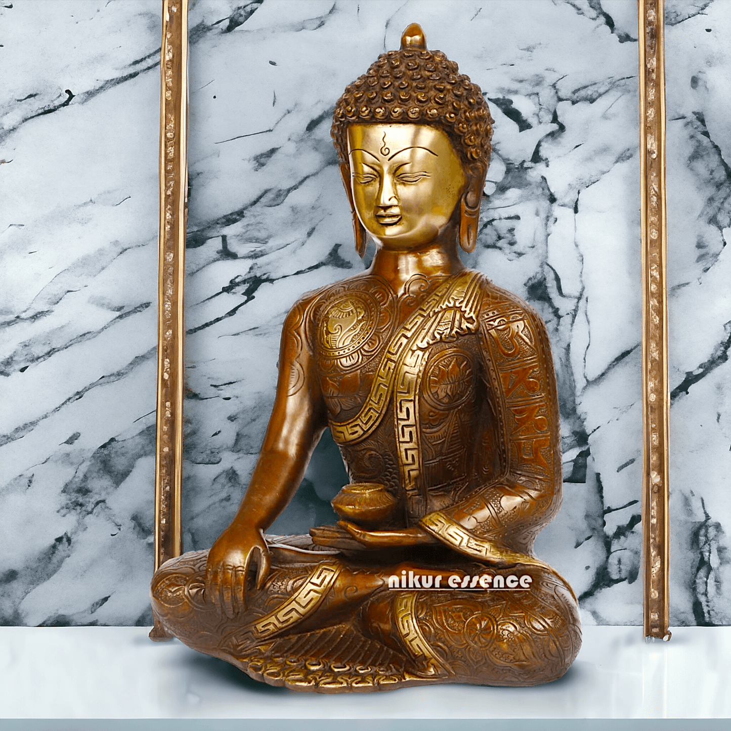 Brass Buddha Statue – Large, Handcrafted Sculpture for Spiritual Serenity Nikuressence