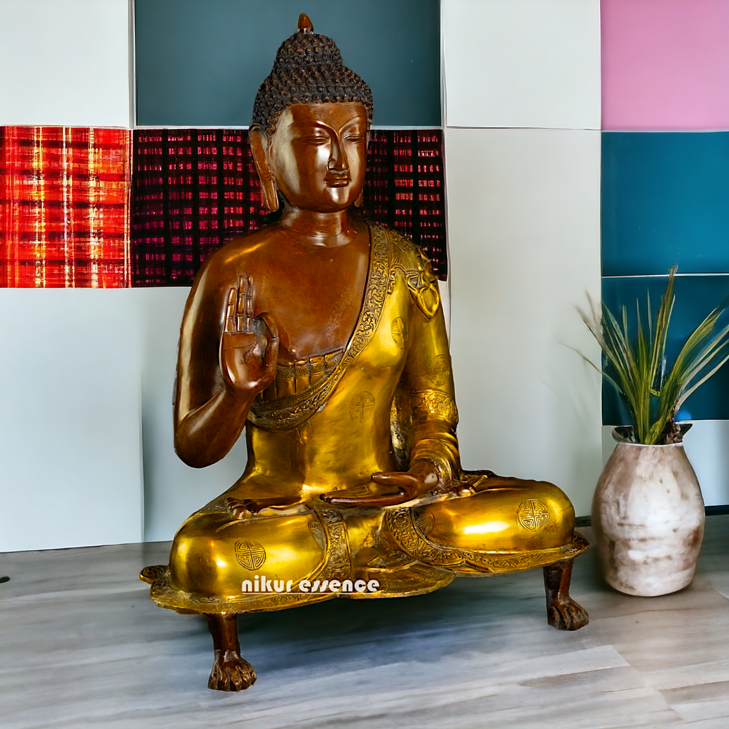 Large Buy Brass Buddha Blessing God Statue - 25 inch Nikuressence