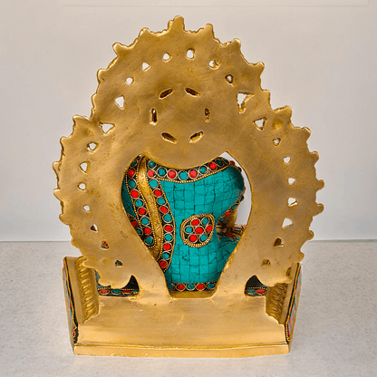 Buy brass 29 cm Buddha Statue , Exquisite Fine Art Sculpture of Enlightenment with Detailed Craftsmanship Nikuressence