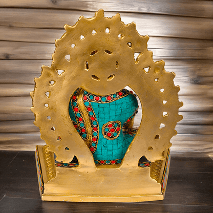 Buy brass 29 cm Buddha Statue , Exquisite Fine Art Sculpture of Enlightenment with Detailed Craftsmanship Nikuressence