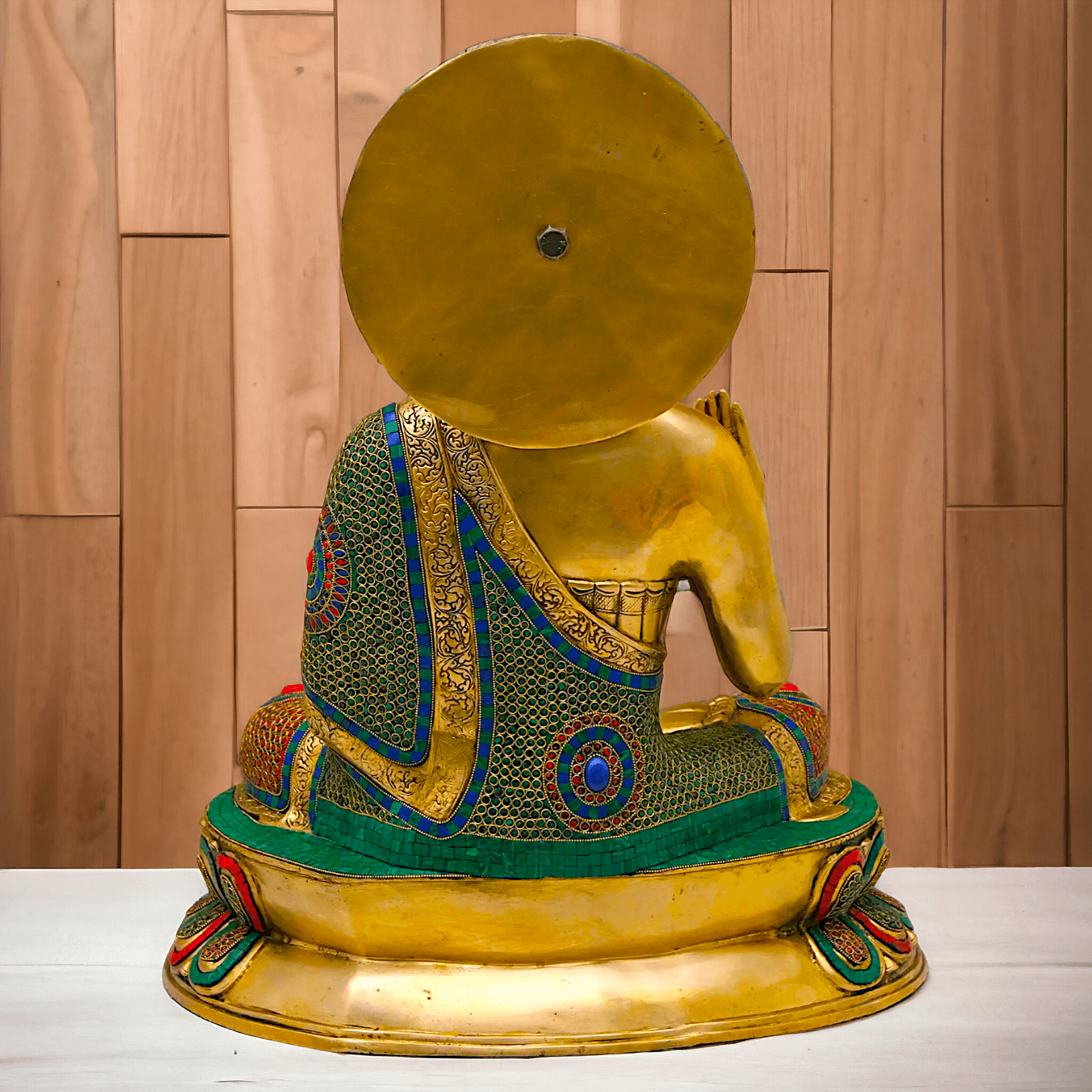 Buy Brass Buddha Statue Preaching His Dharma with Intricate Inlay Work – Detailed Handcrafted Religious Art Nikuressence