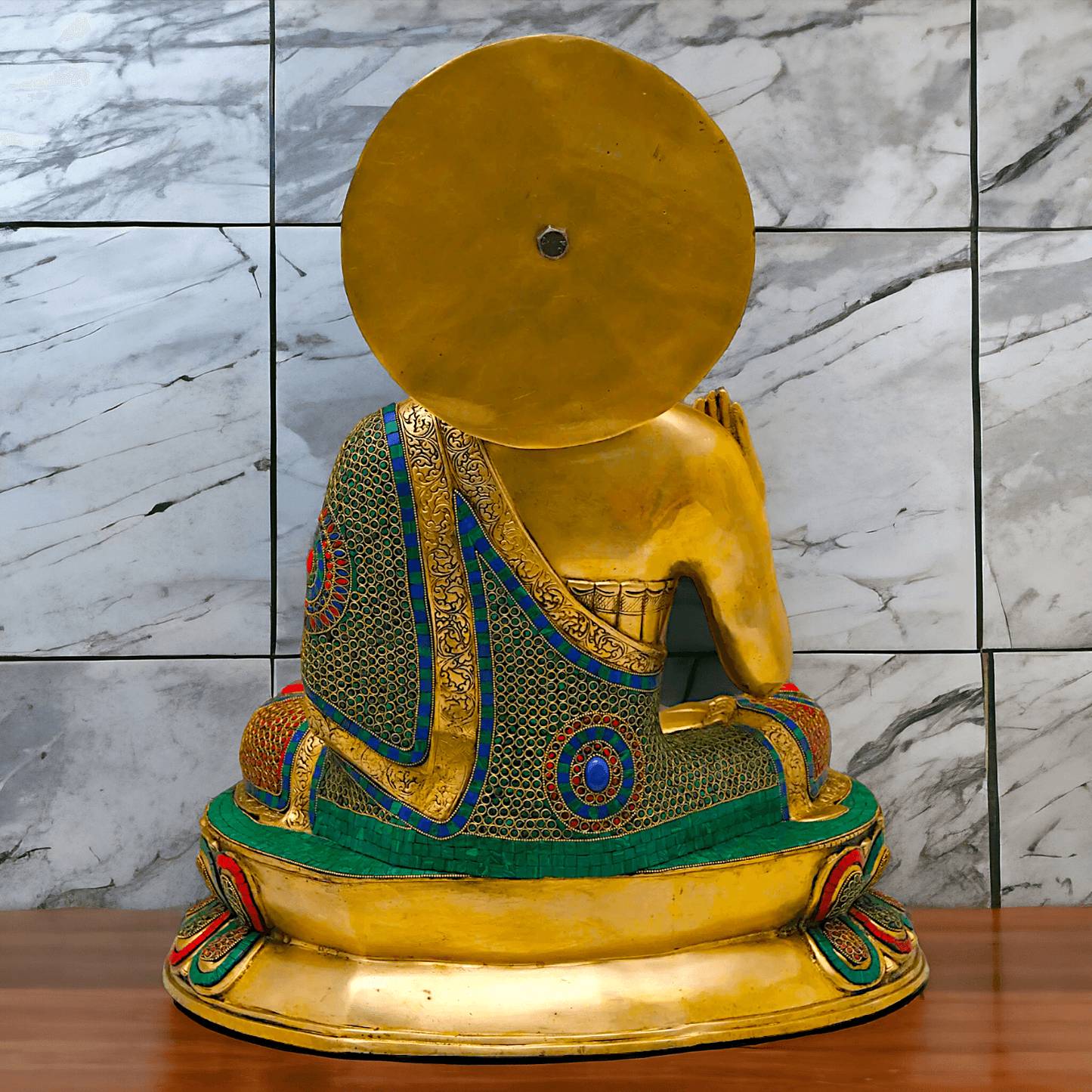 Buy Brass Buddha Statue Preaching His Dharma with Intricate Inlay Work – Detailed Handcrafted Religious Art Nikuressence