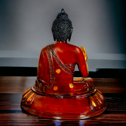 Large Brass Buddha Statue Sitting on Lotus – 73.7 cm High, Intricately Detailed, Perfect for Home Decor, Meditation Space Nikuressence