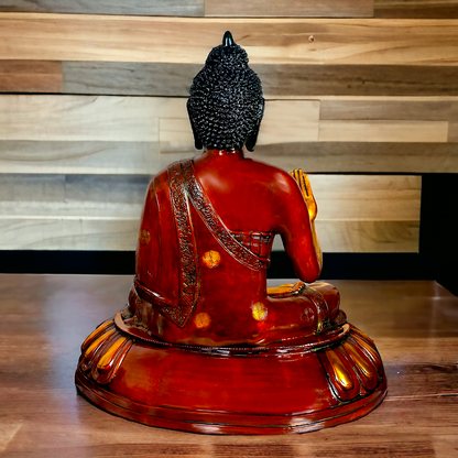 Large Brass Buddha Statue Sitting on Lotus – 73.7 cm High, Intricately Detailed, Perfect for Home Decor, Meditation Space Nikuressence