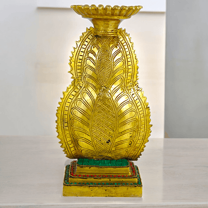 Online Brass Double Face Buddha Table Top Sculpture – 28.7 cm , Unique Handcrafted Buddha Art for Meditation and Home Décor - Nikur Essence Collection Nikuressence