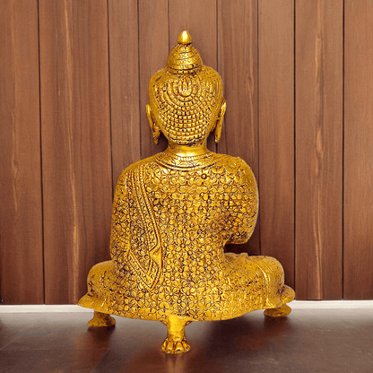 Online Solid Brass 22.9 cm Buddha Yoga Mudra Statue - Handcrafted Tibetan Buddhist Sculpture for Meditation Nikuressence
