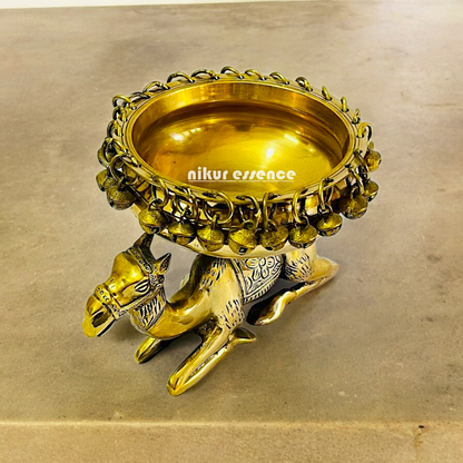 Buy online brass 20 cm Camel Design Traditional Indian Urli – Handcrafted Brass Decorative Bowl with Unique Camel Motif by Nikur Essence Nikuressence