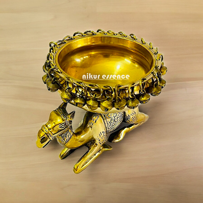 Buy online brass 20 cm Camel Design Traditional Indian Urli – Handcrafted Brass Decorative Bowl with Unique Camel Motif by Nikur Essence Nikuressence
