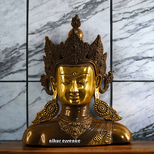 Brass Crown Buddha Bust Nikuressence