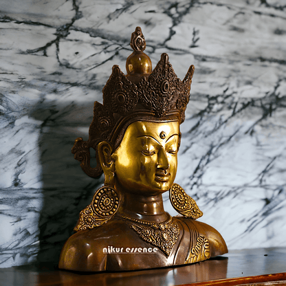 Brass Crown Buddha Bust Nikuressence