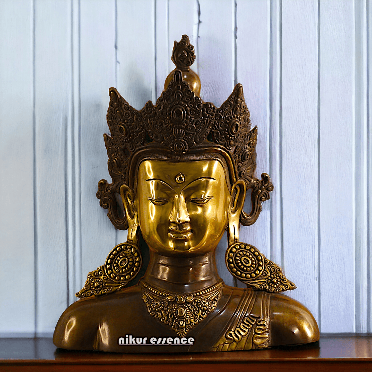 Brass Crown Buddha Bust Nikuressence