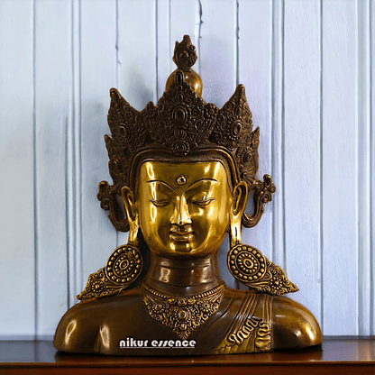 Brass Crown Buddha Bust Nikuressence