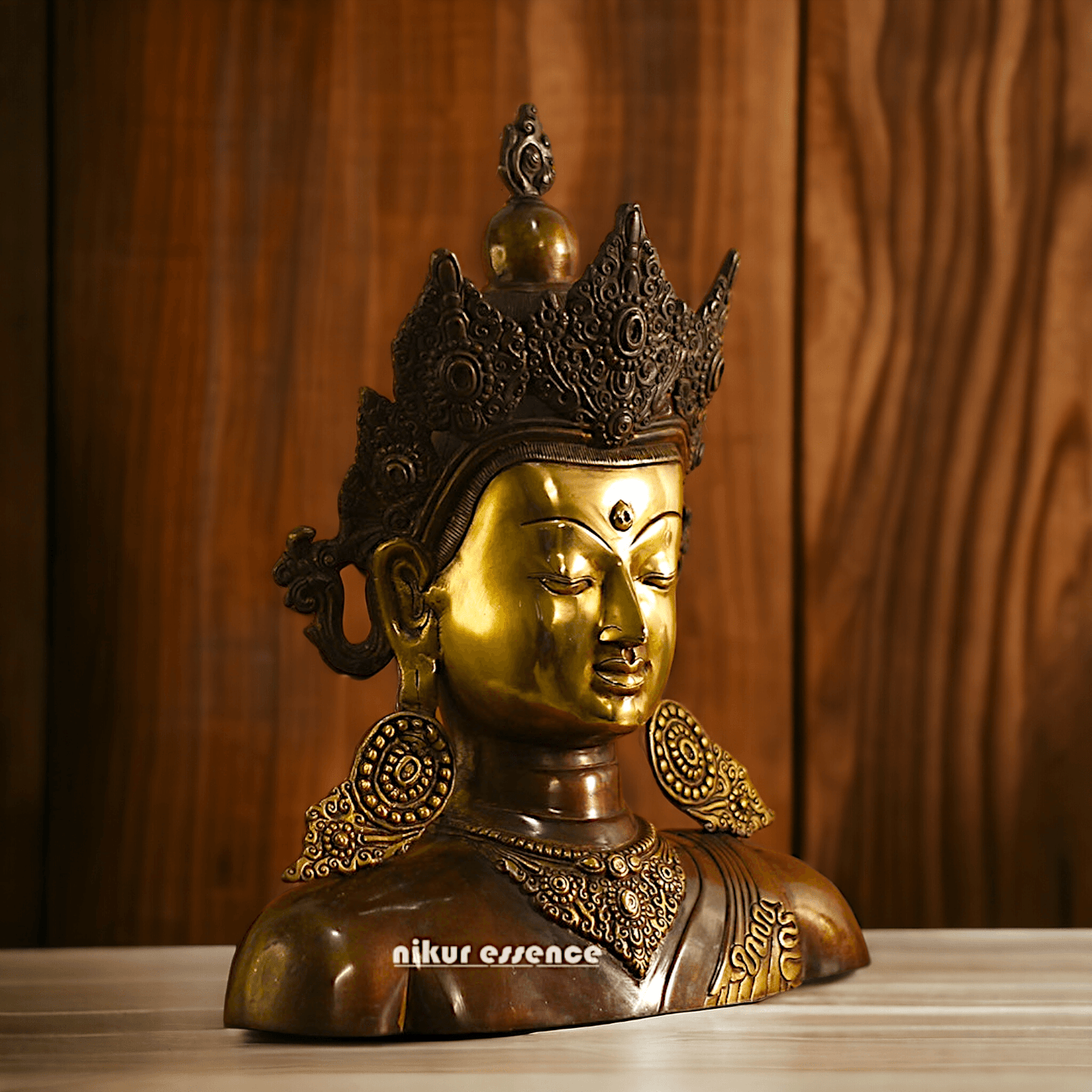 Brass Crown Buddha Bust Nikuressence