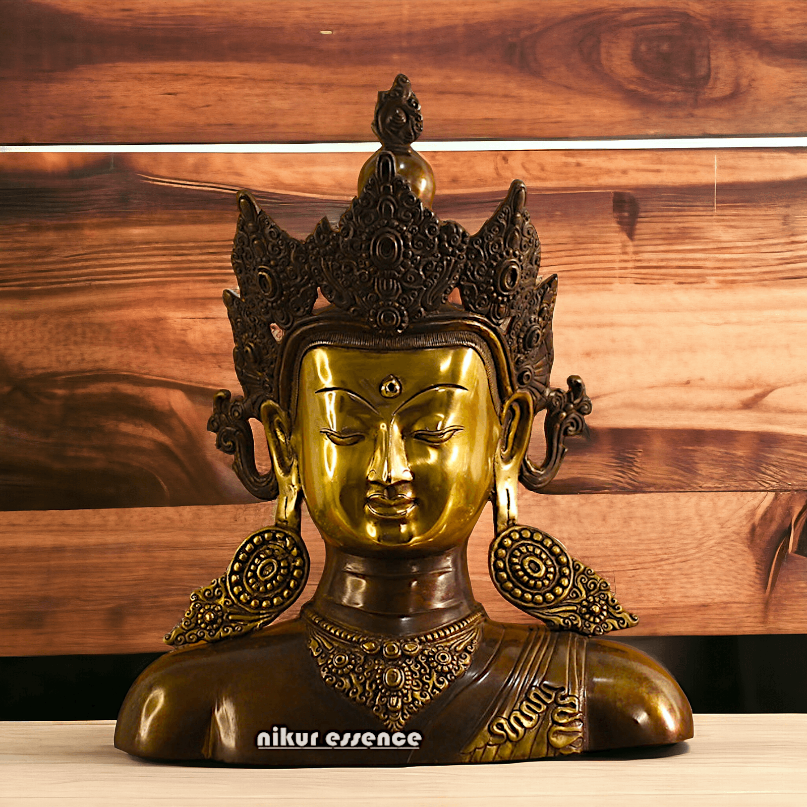 Brass Crown Buddha Bust Nikuressence