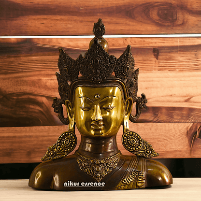 Brass Crown Buddha Bust Nikuressence