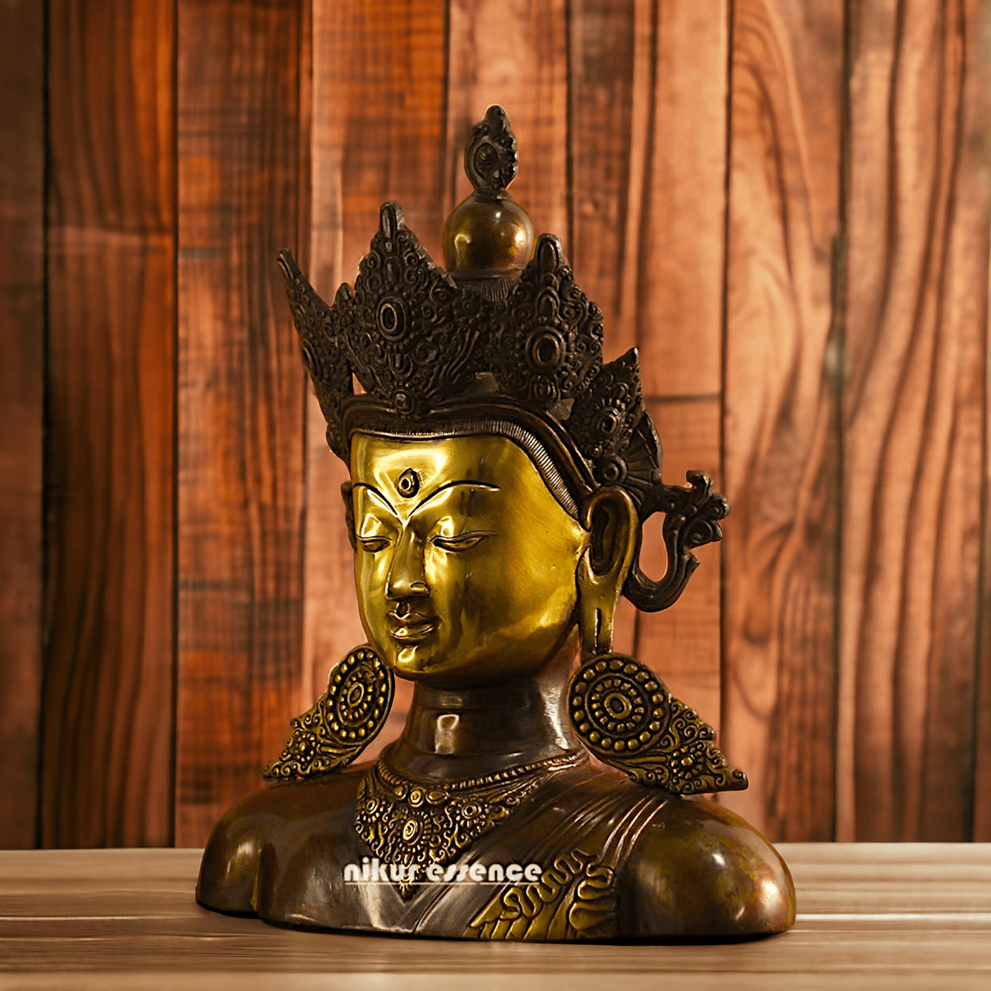 Brass Crown Buddha Bust Nikuressence