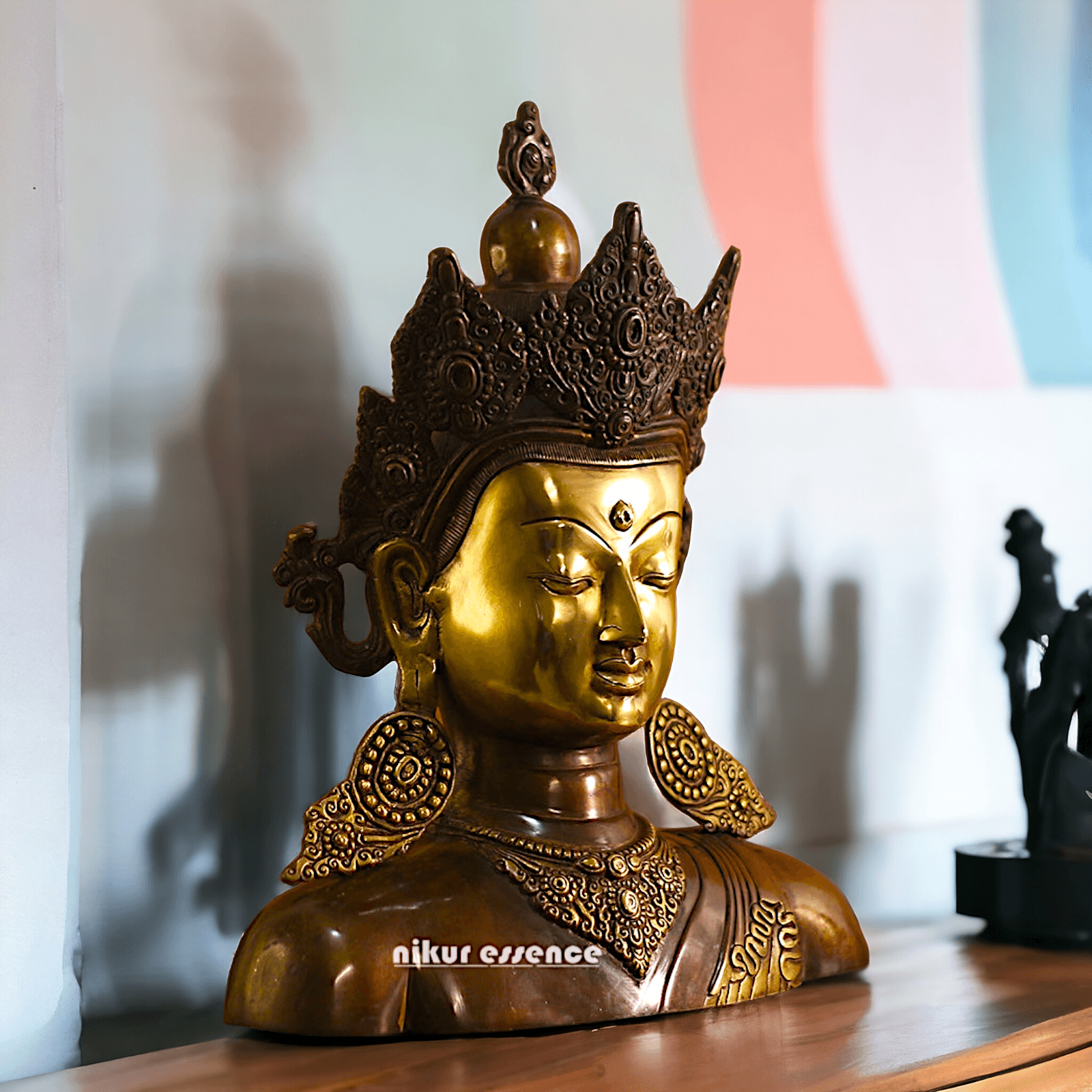 Brass Crown Buddha Bust Nikuressence