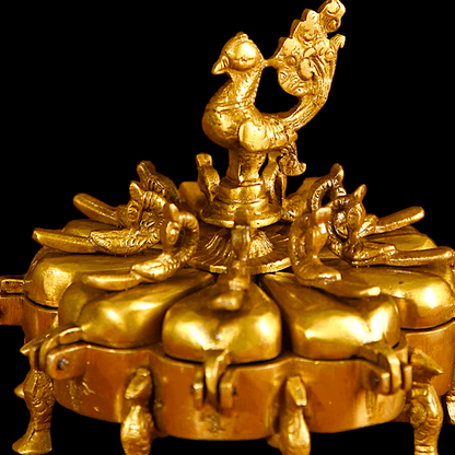 Solid Brass Decorative Box with Exquisite Intricate Floral Engravings and Classic Craftsmanship Nikuressence