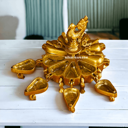 Solid Brass Decorative Box with Exquisite Intricate Floral Engravings and Classic Craftsmanship Nikuressence