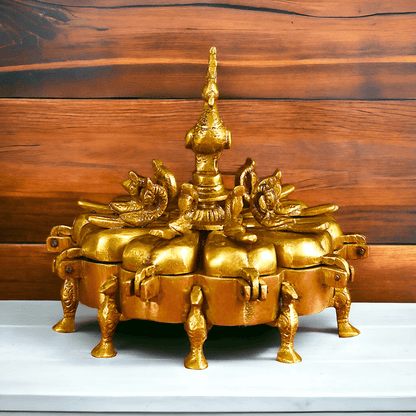 Solid Brass Decorative Box with Exquisite Intricate Floral Engravings and Classic Craftsmanship Nikuressence