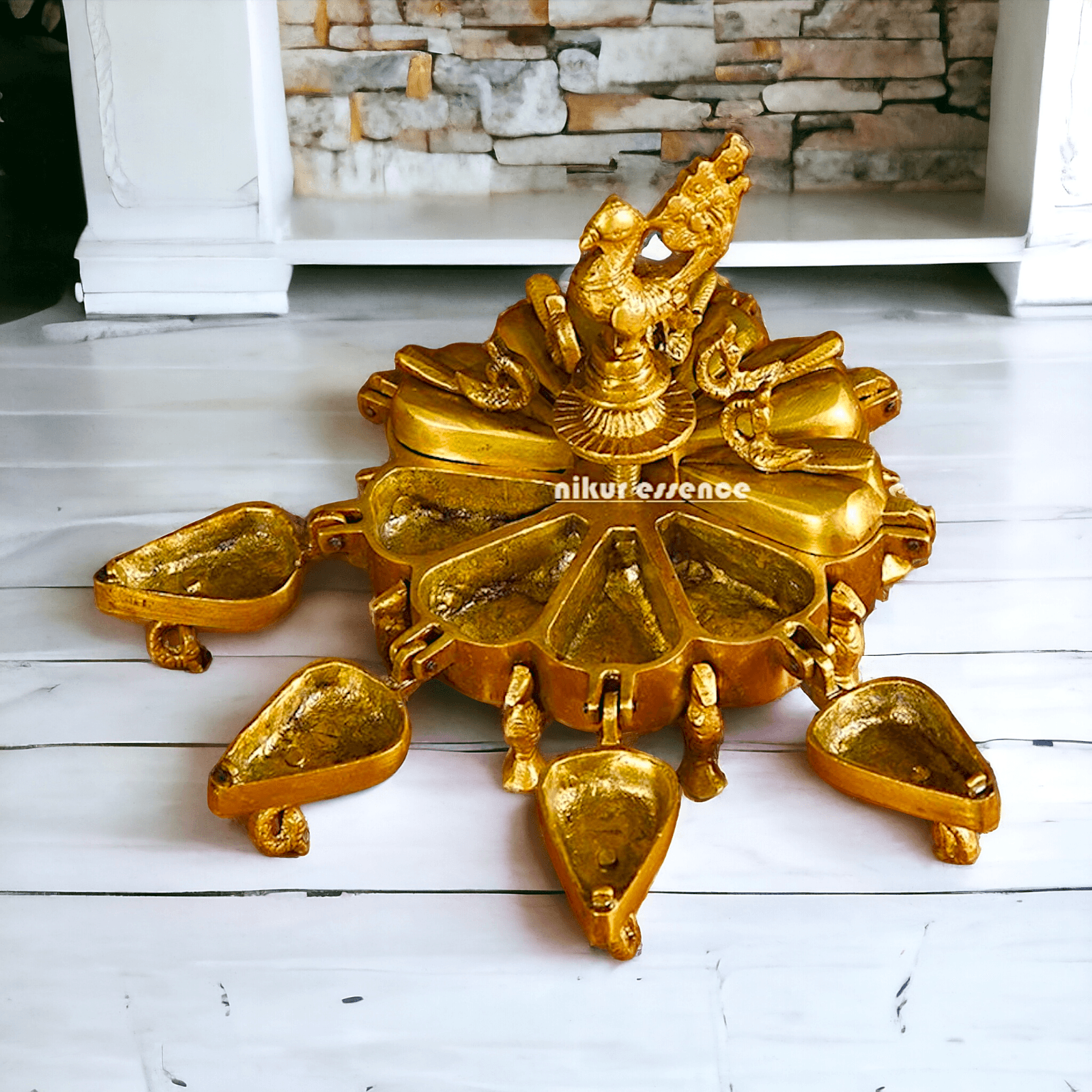 Solid Brass Decorative Box with Exquisite Intricate Floral Engravings and Classic Craftsmanship Nikuressence