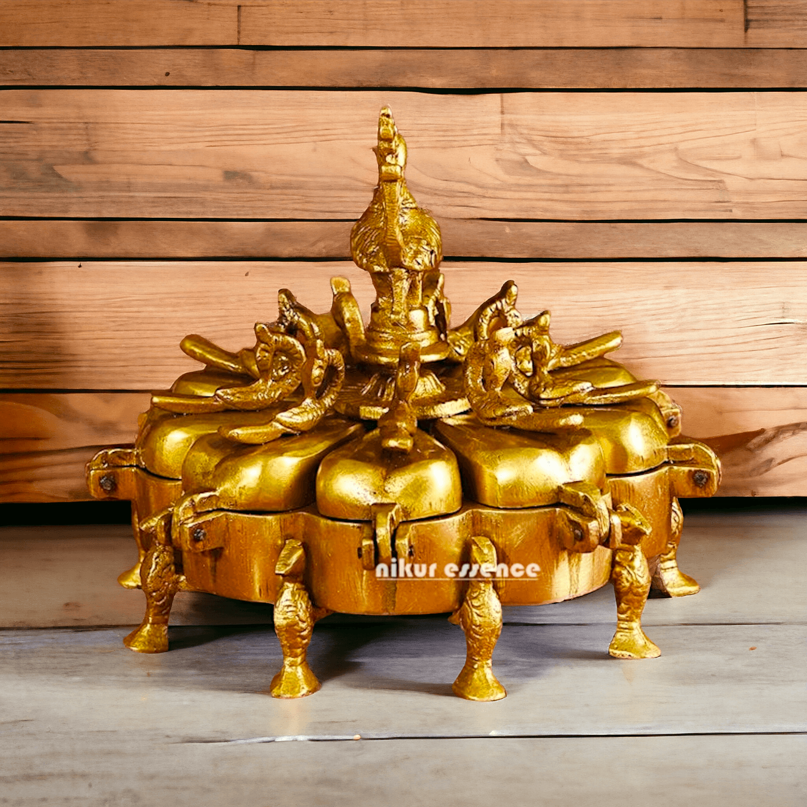 Solid Brass Decorative Box with Exquisite Intricate Floral Engravings and Classic Craftsmanship Nikuressence