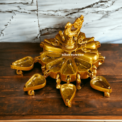 Solid Brass Decorative Box with Exquisite Intricate Floral Engravings and Classic Craftsmanship Nikuressence