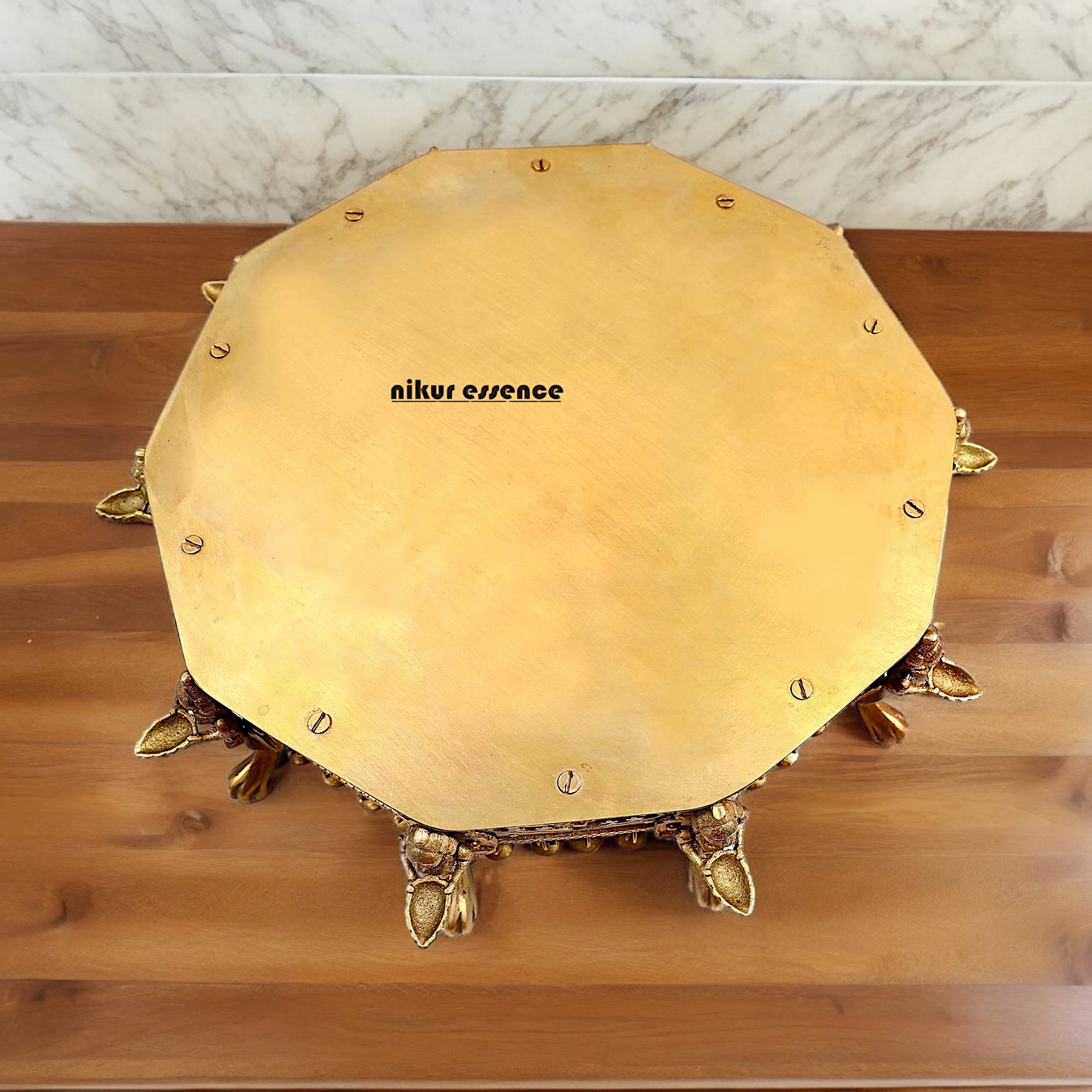 Buy Brass Deepalakshmi Chowki with bells by Nikur Essence - 40.5 cm Nikuressence