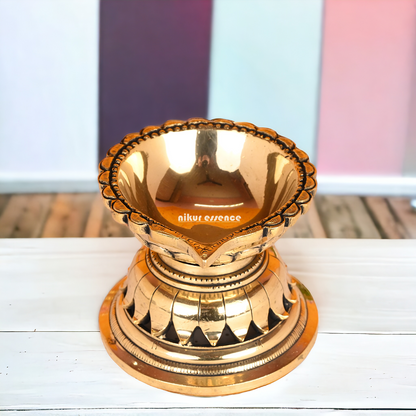 Superfine Brass Diya with Stand - 2.8 Inch Nikuressence