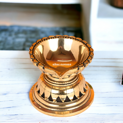 Superfine Brass Diya with Stand - 2.8 Inch Nikuressence