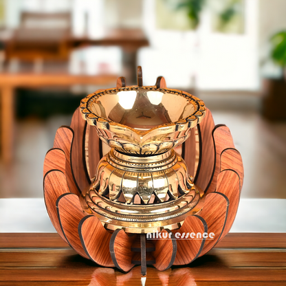 Superfine Brass Diya with Stand - 2.8 Inch Nikuressence