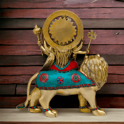 Buy Brass Durga Idol, 56 cm Durga online Statue for Durga Pooja , Perfect Home Décor and Spiritual Symbol , Buy Online in USA , Nikur Essence Nikuressence