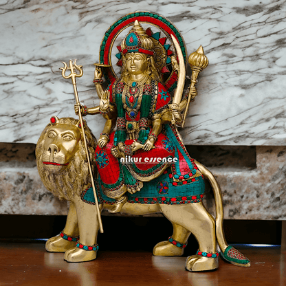 Buy Brass Durga Idol, 56 cm Durga online Statue for Durga Pooja , Perfect Home Décor and Spiritual Symbol , Buy Online in USA , Nikur Essence Nikuressence