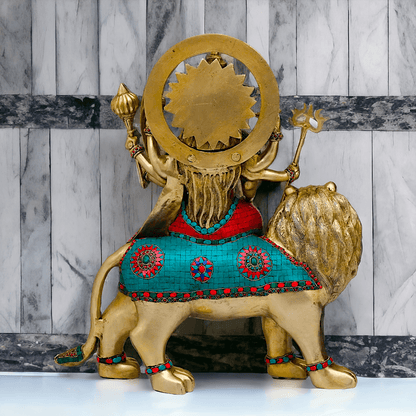 Buy Brass Durga Idol, 56 cm Durga online Statue for Durga Pooja , Perfect Home Décor and Spiritual Symbol , Buy Online in USA , Nikur Essence Nikuressence