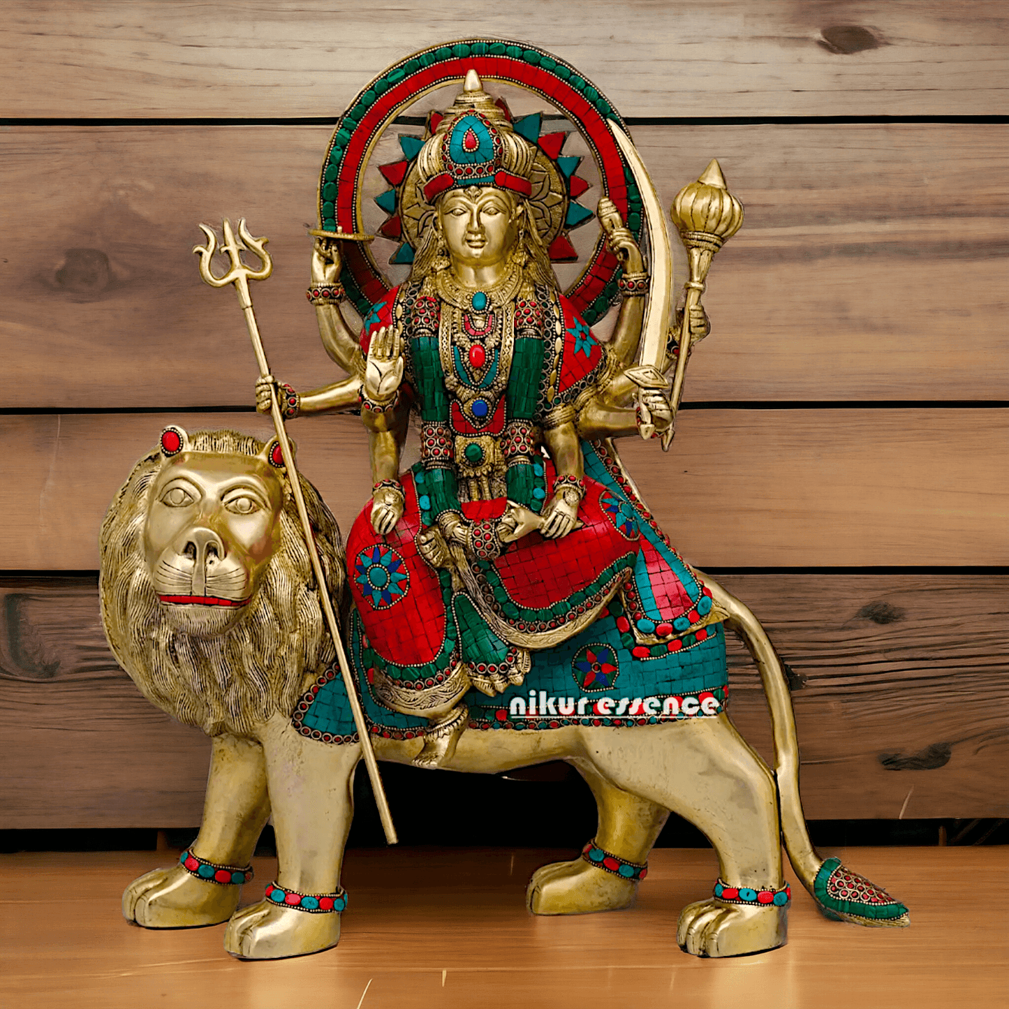 Buy Brass Durga Idol, 56 cm Durga online Statue for Durga Pooja , Perfect Home Décor and Spiritual Symbol , Buy Online in USA , Nikur Essence Nikuressence