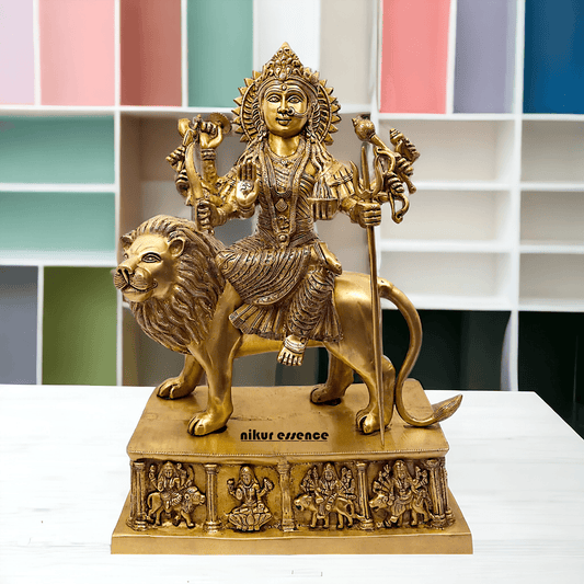 Brass Bengali Durga Maa Idol for Temples- nikur essence Nikuressence