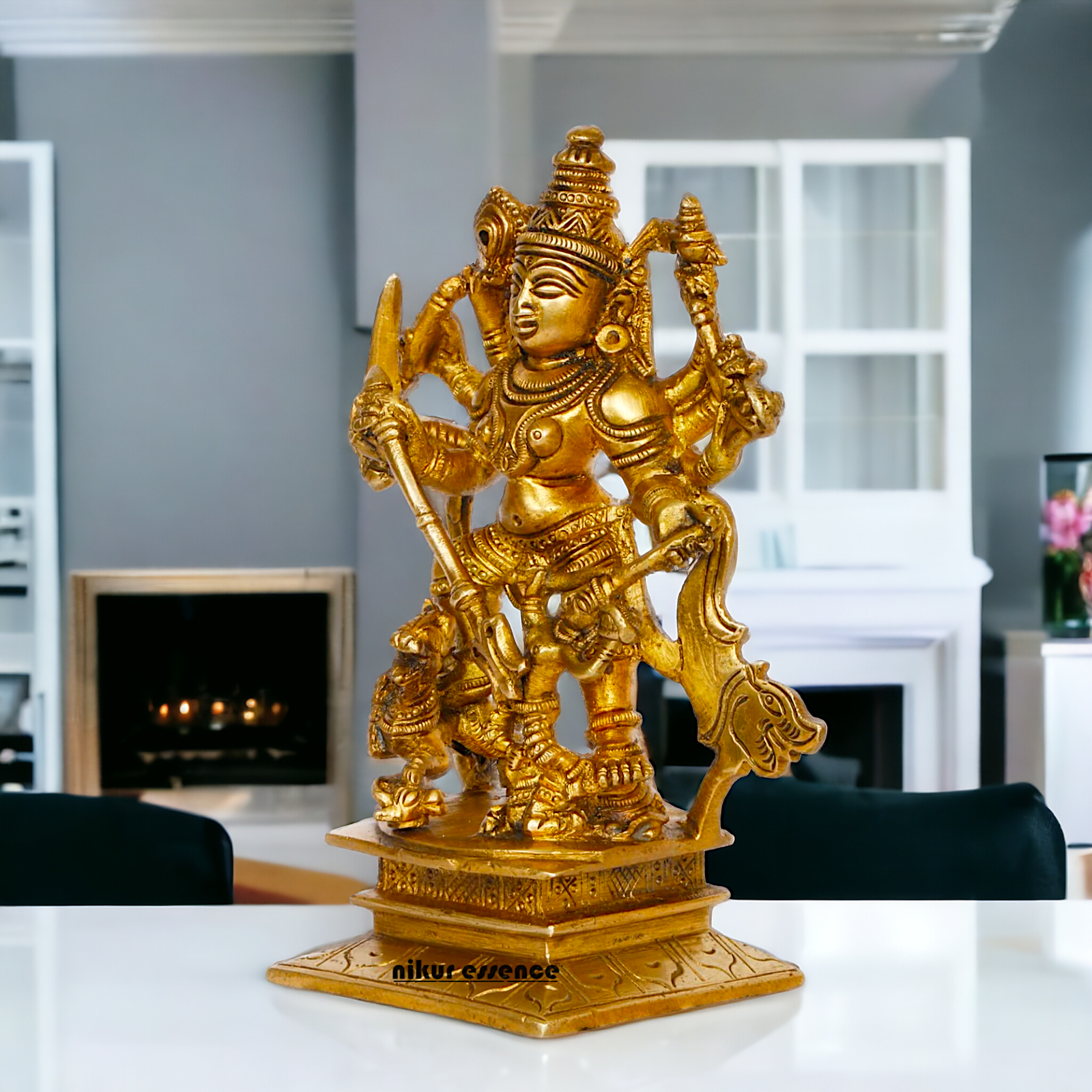 Buy Brass Durga Statue Exquisite Craftsmanship and Spiritual Elegance ,Nikur Essence Nikuressence
