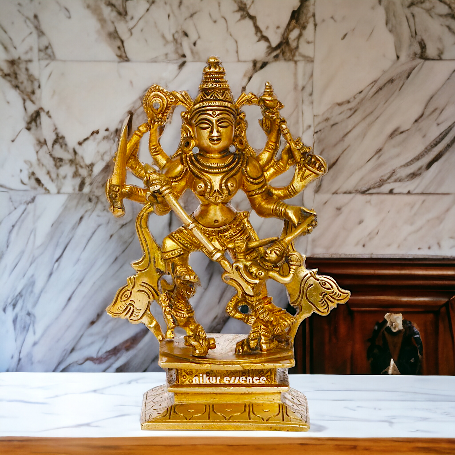 Buy Brass Durga Statue Exquisite Craftsmanship and Spiritual Elegance ,Nikur Essence Nikuressence