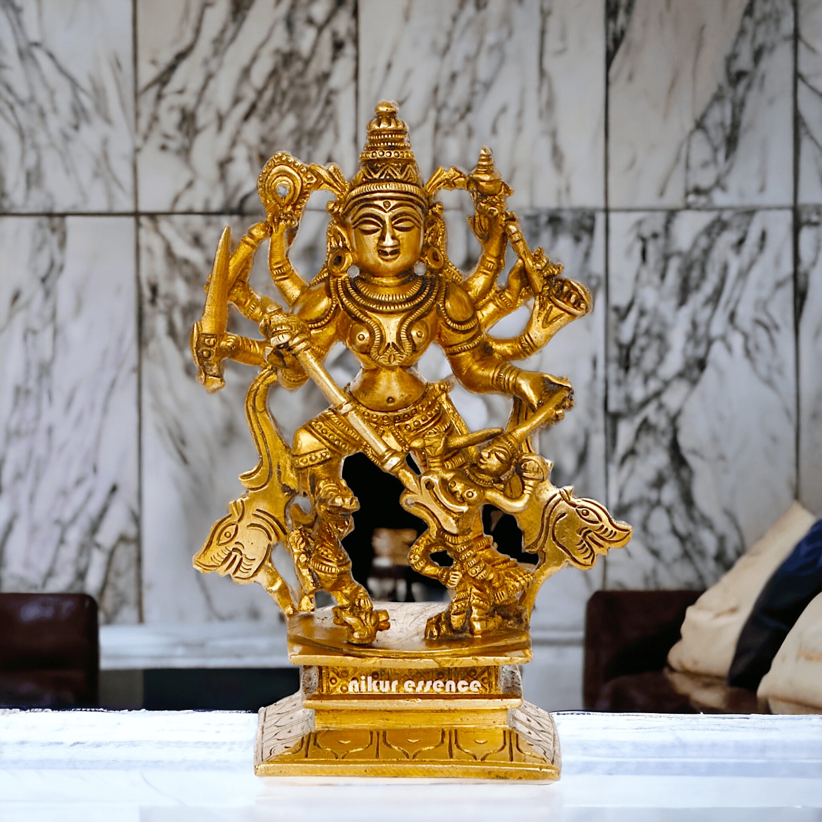 Buy Brass Durga Statue Exquisite Craftsmanship and Spiritual Elegance ,Nikur Essence Nikuressence